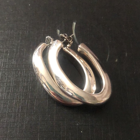 SIMON SEBBAG SSD Sterling Silver Oval Open Hoop Earrings - Picture 13 of 16